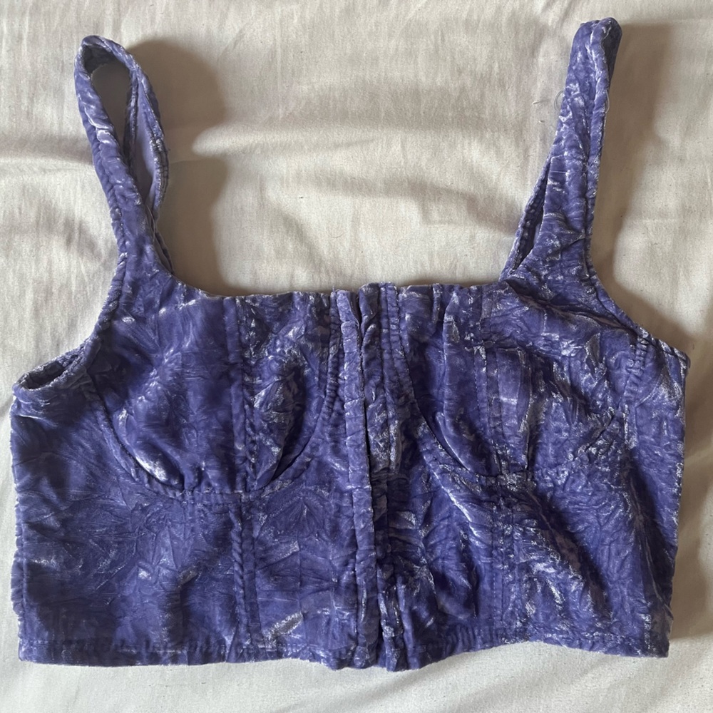 Purple velvet corset top